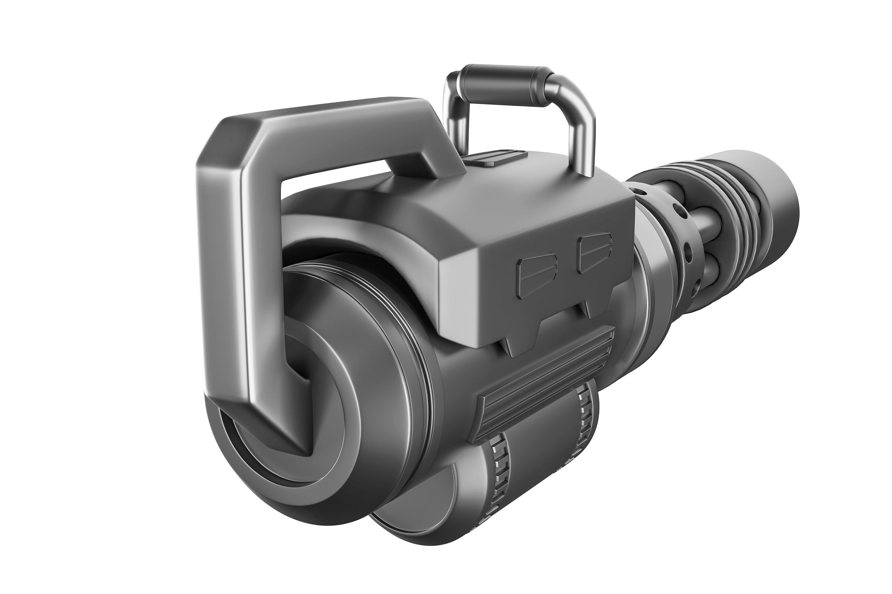 Sci-fi gatling gun Low-poly 3D model_3