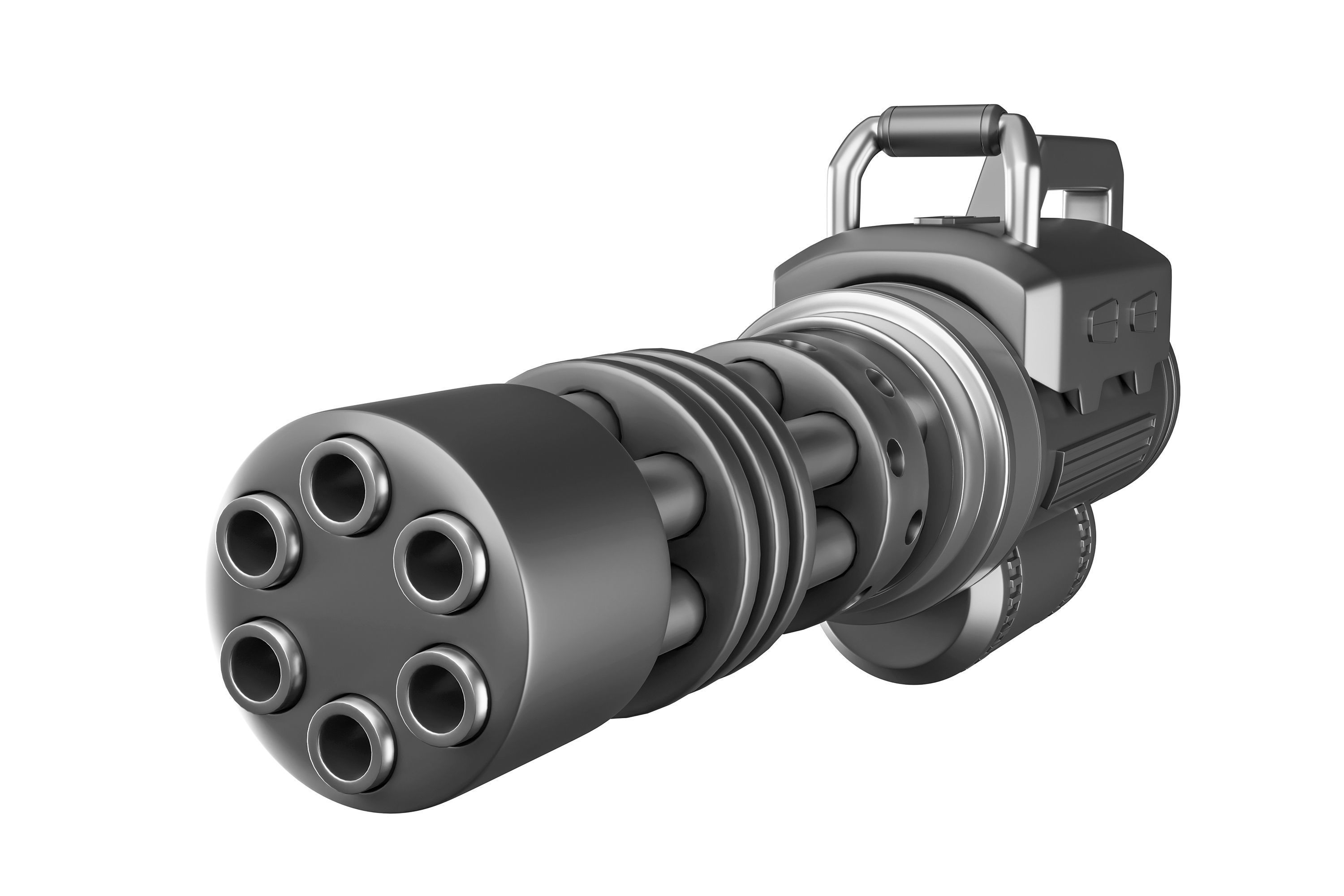 Sci-fi gatling gun Low-poly 3D model_4