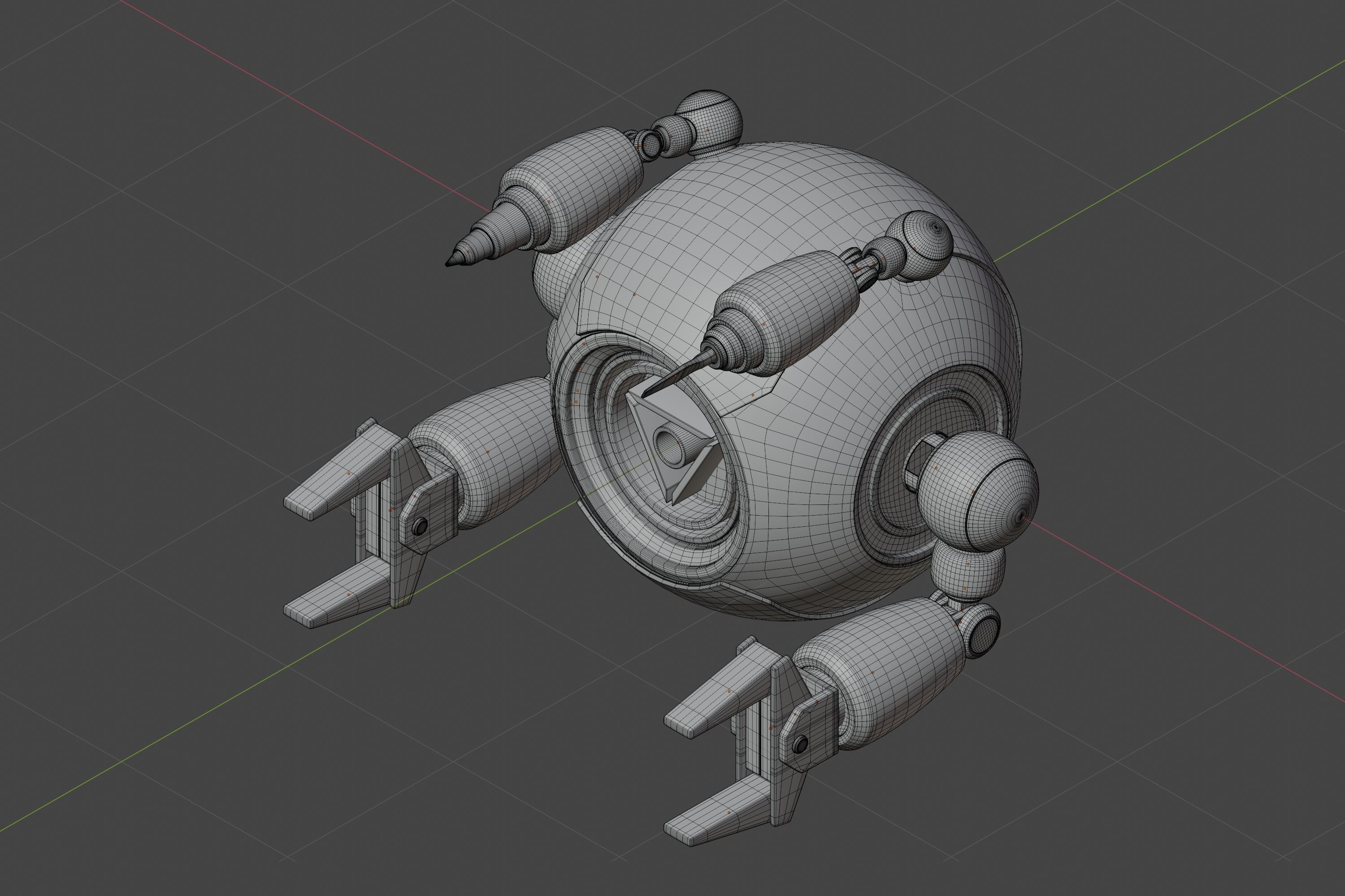 Maintenance robot Low-poly 3D model_7