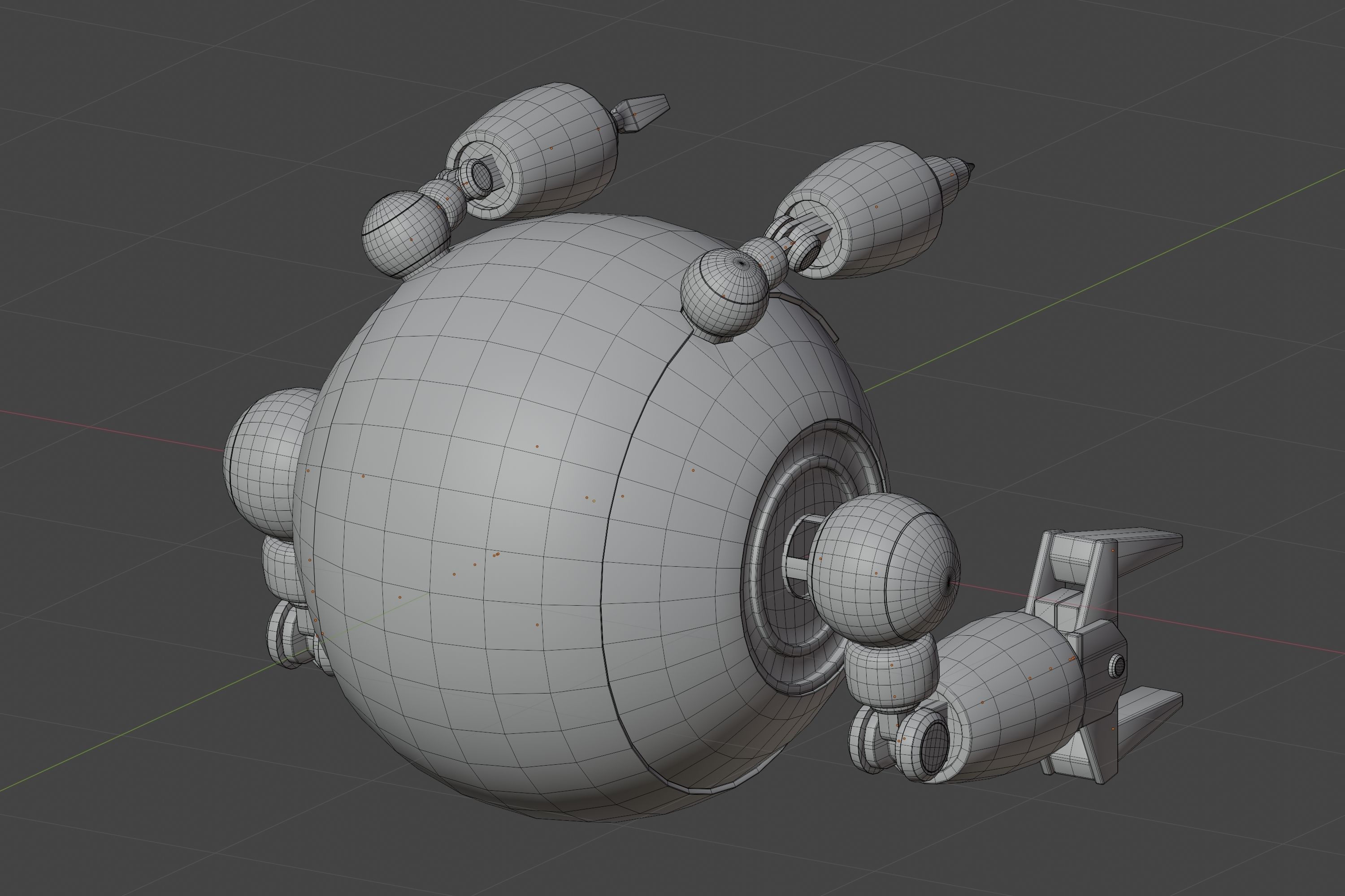 Maintenance robot Low-poly 3D model_10