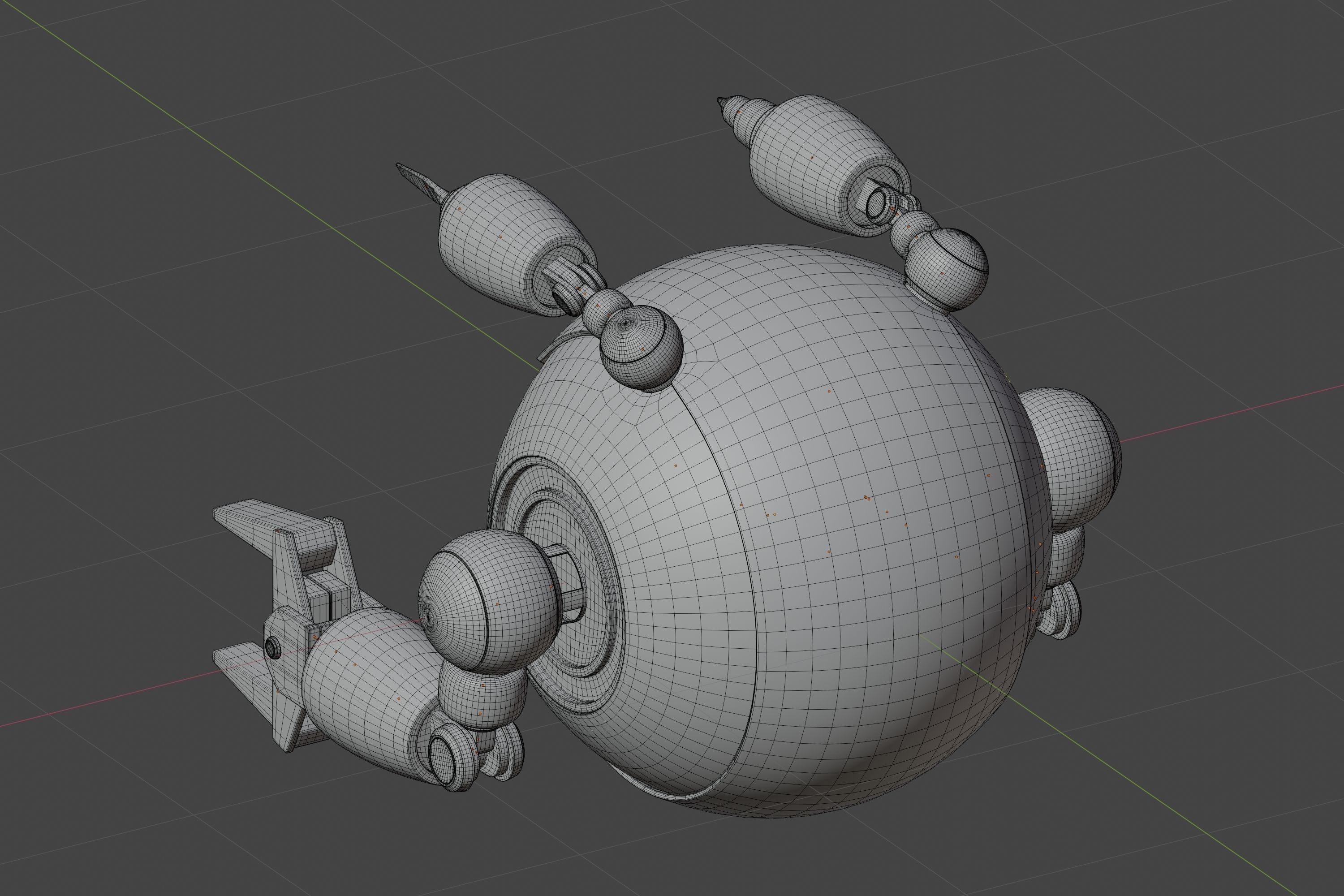 Maintenance robot Low-poly 3D model_5