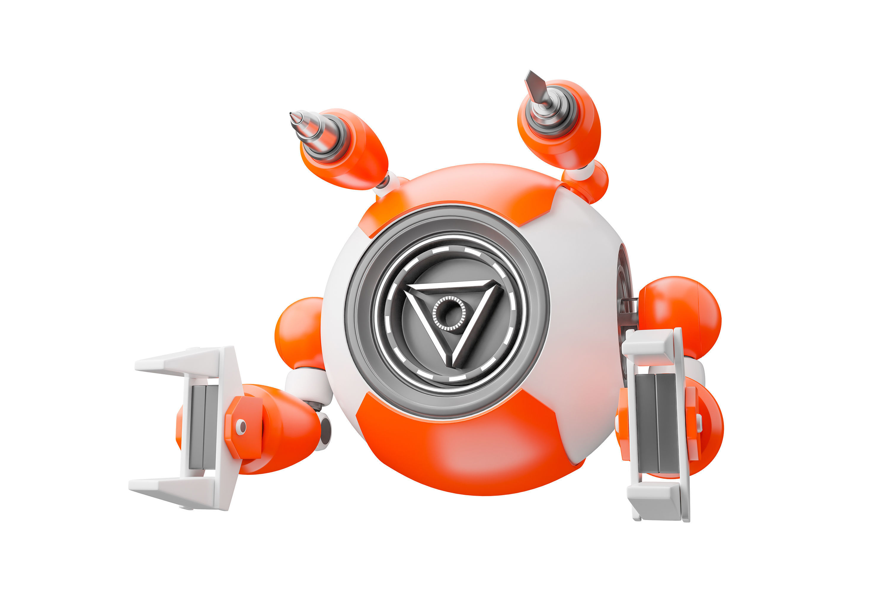 Maintenance robot Low-poly 3D model_3