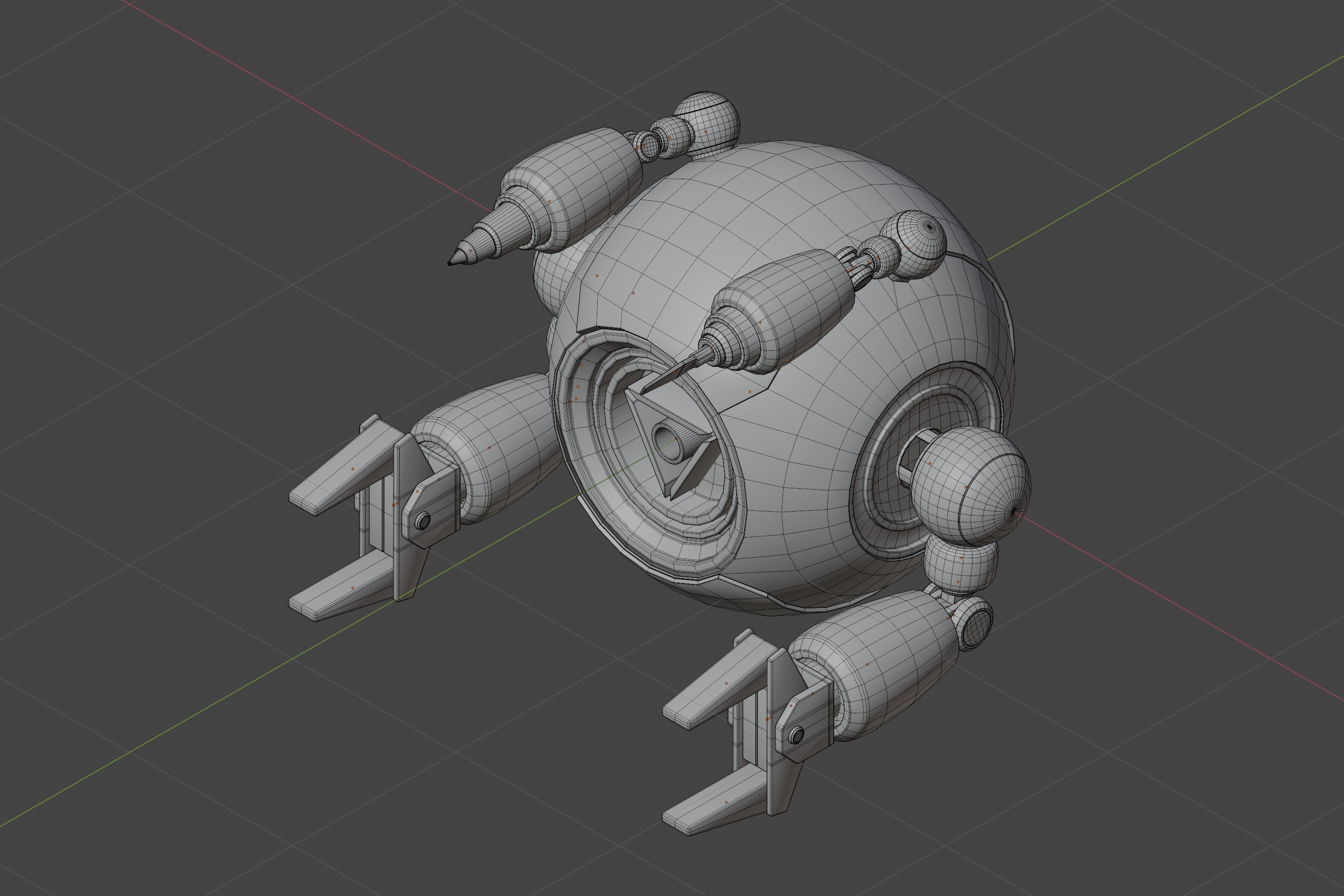 Maintenance robot Low-poly 3D model_11