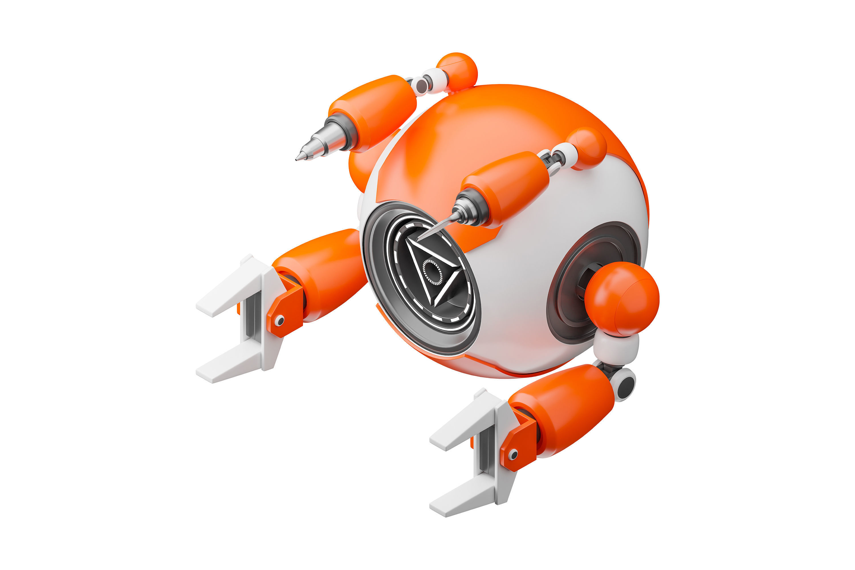 Maintenance robot Low-poly 3D model_2
