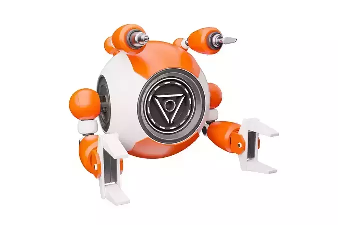 Maintenance robot Low-poly 3D model