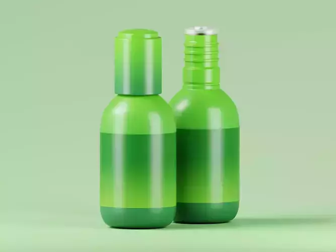 Green Cosmetic Product Bottle 3D Model