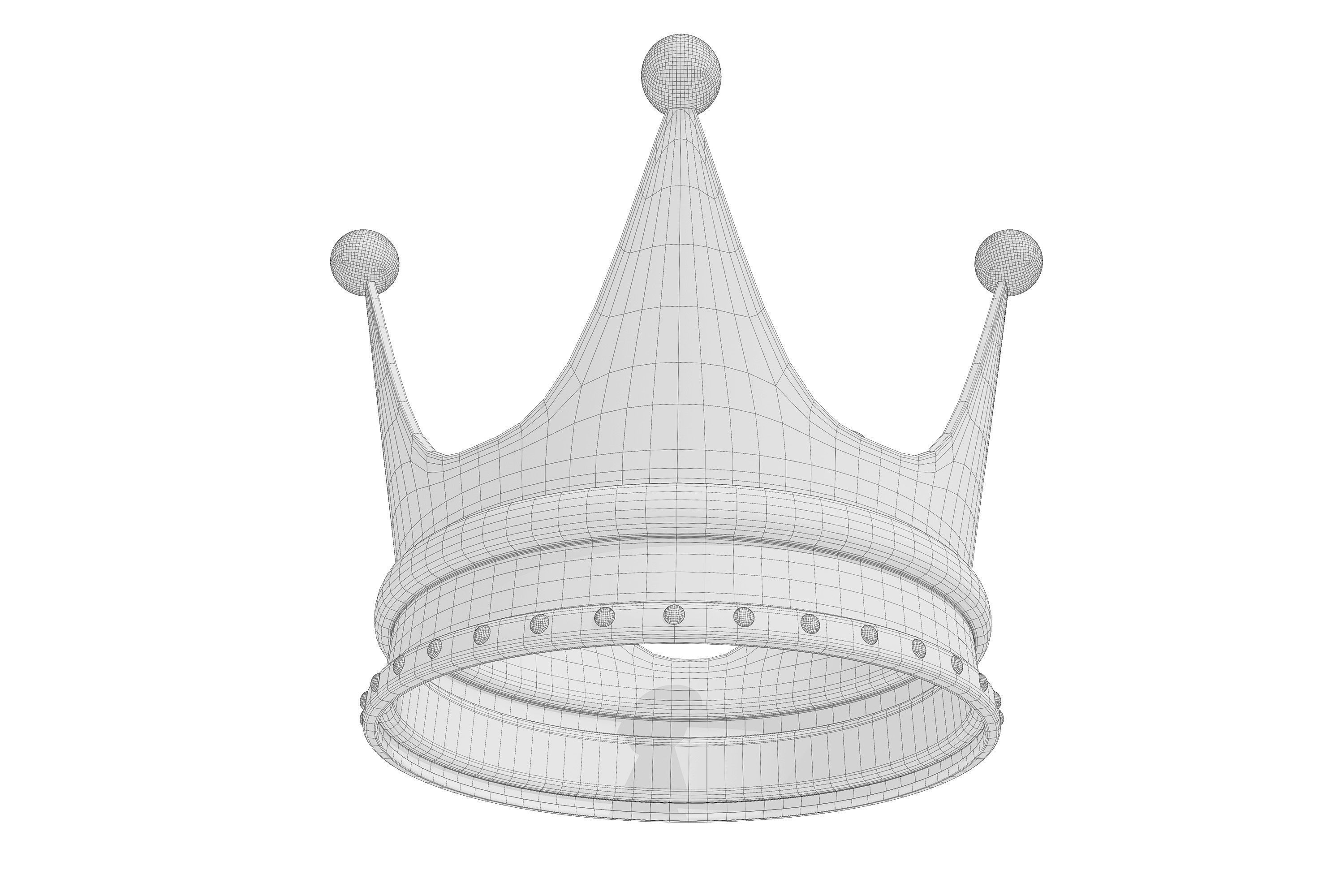 Gold crown 3D model_7