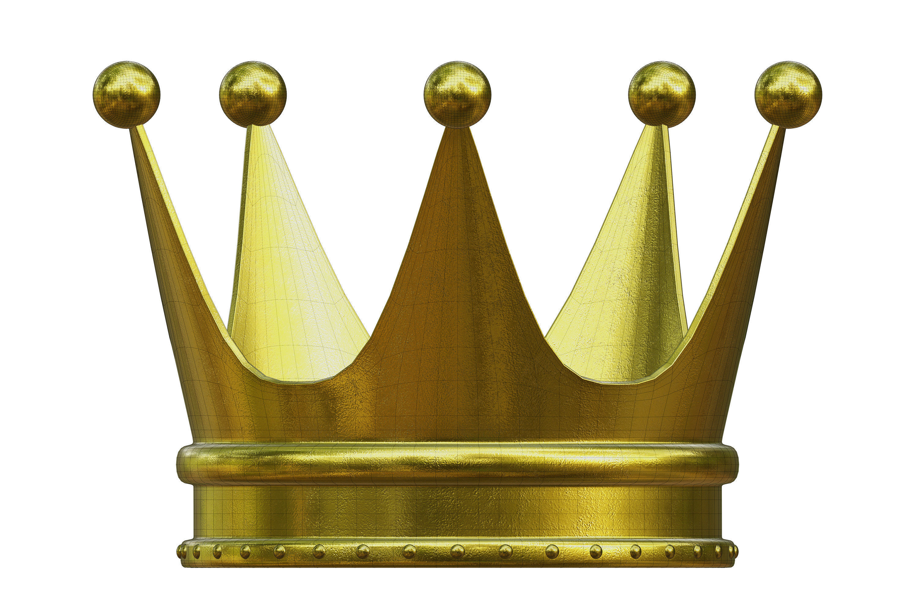 Gold crown 3D model_11