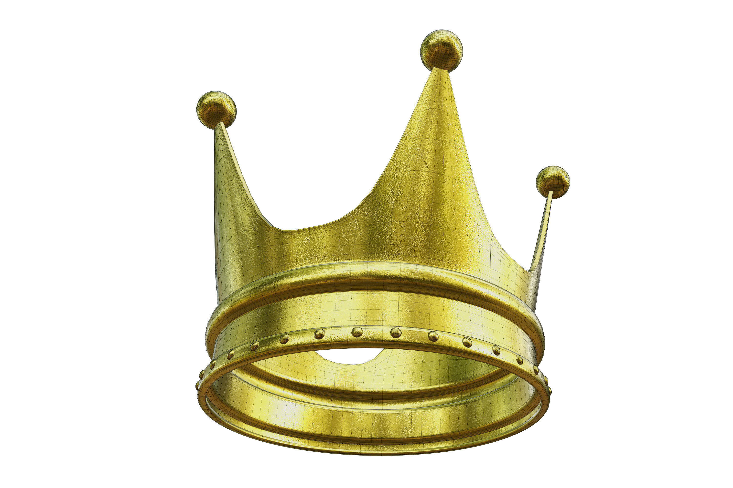 Gold crown 3D model_10