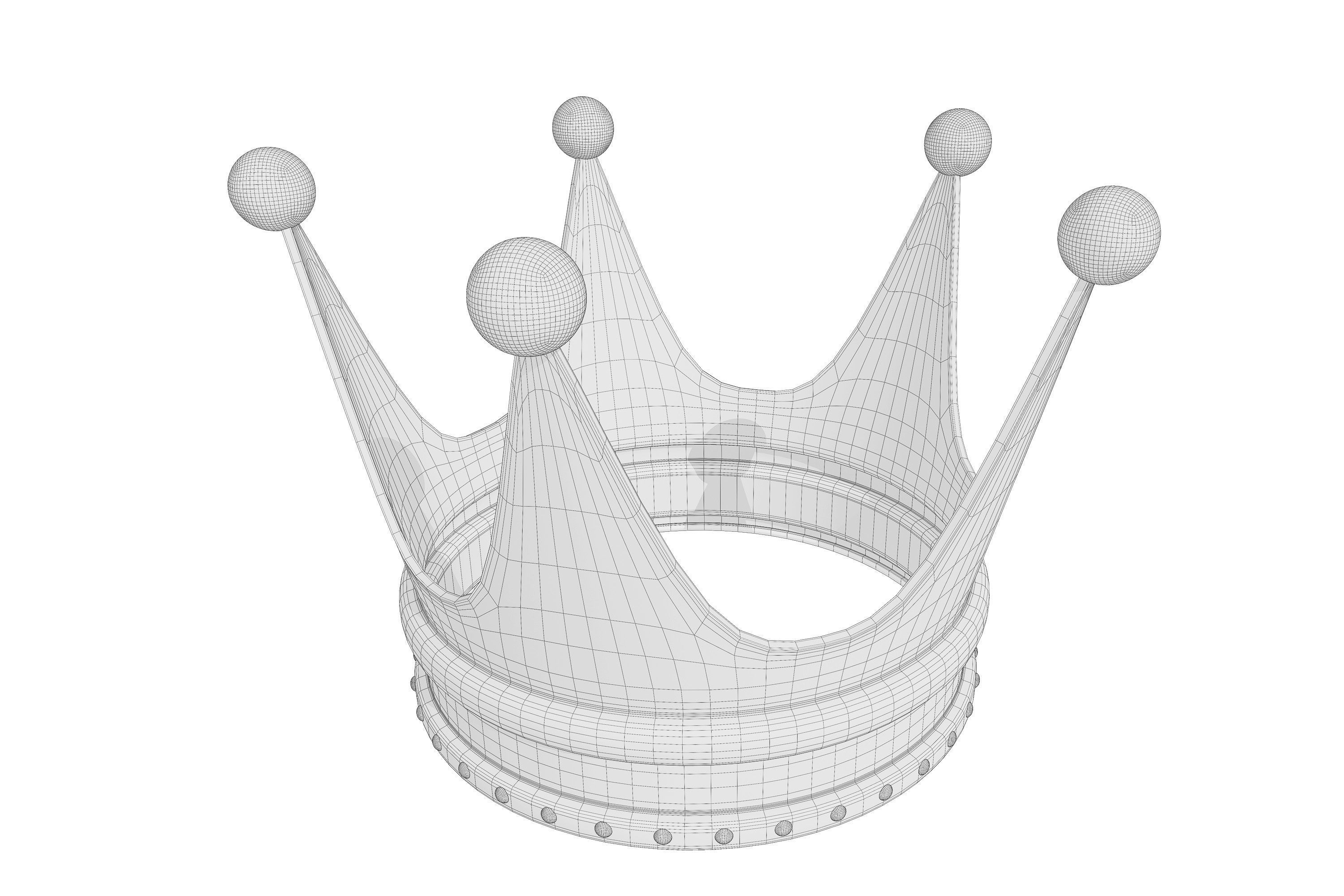 Gold crown 3D model_6