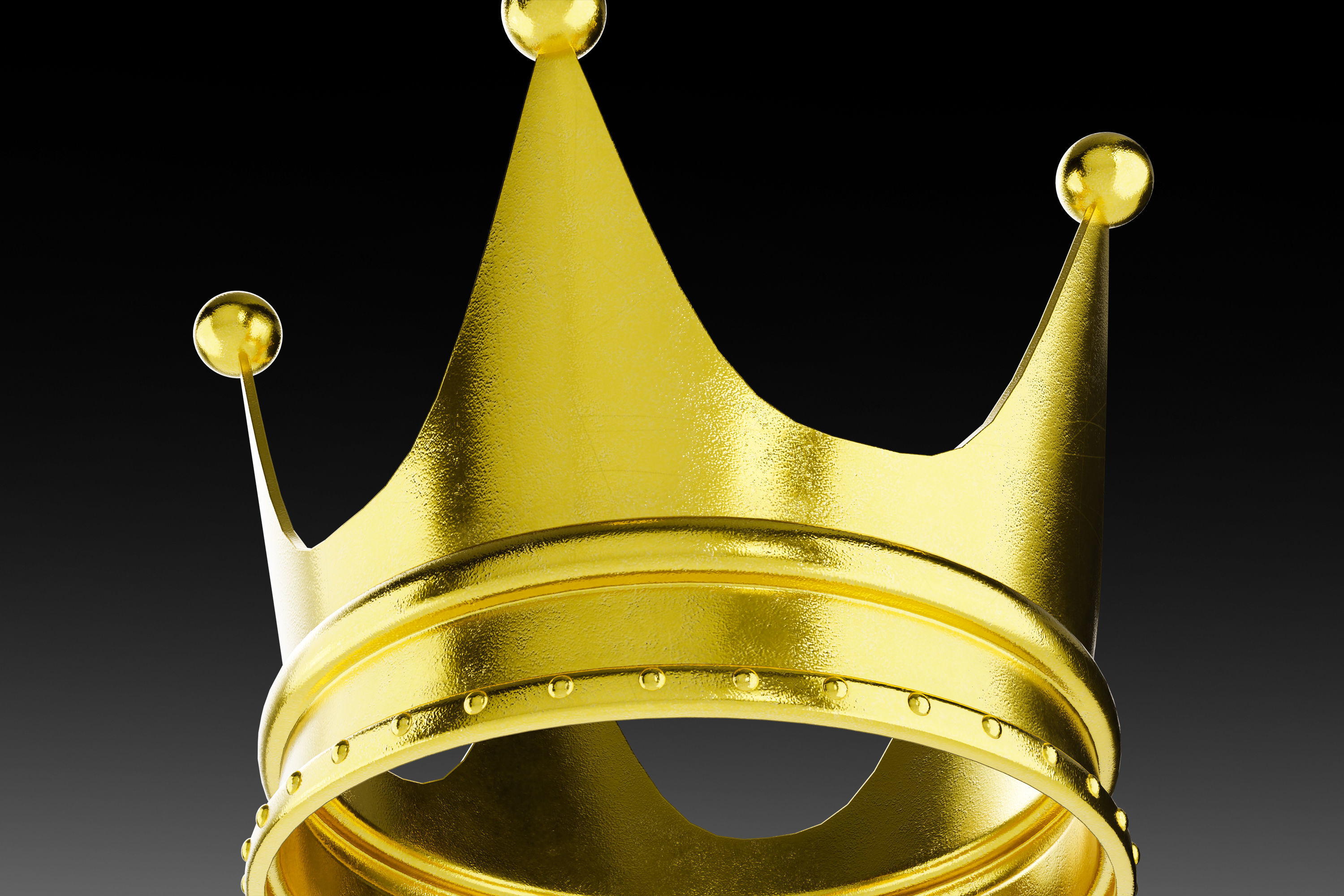 Gold crown 3D model_3