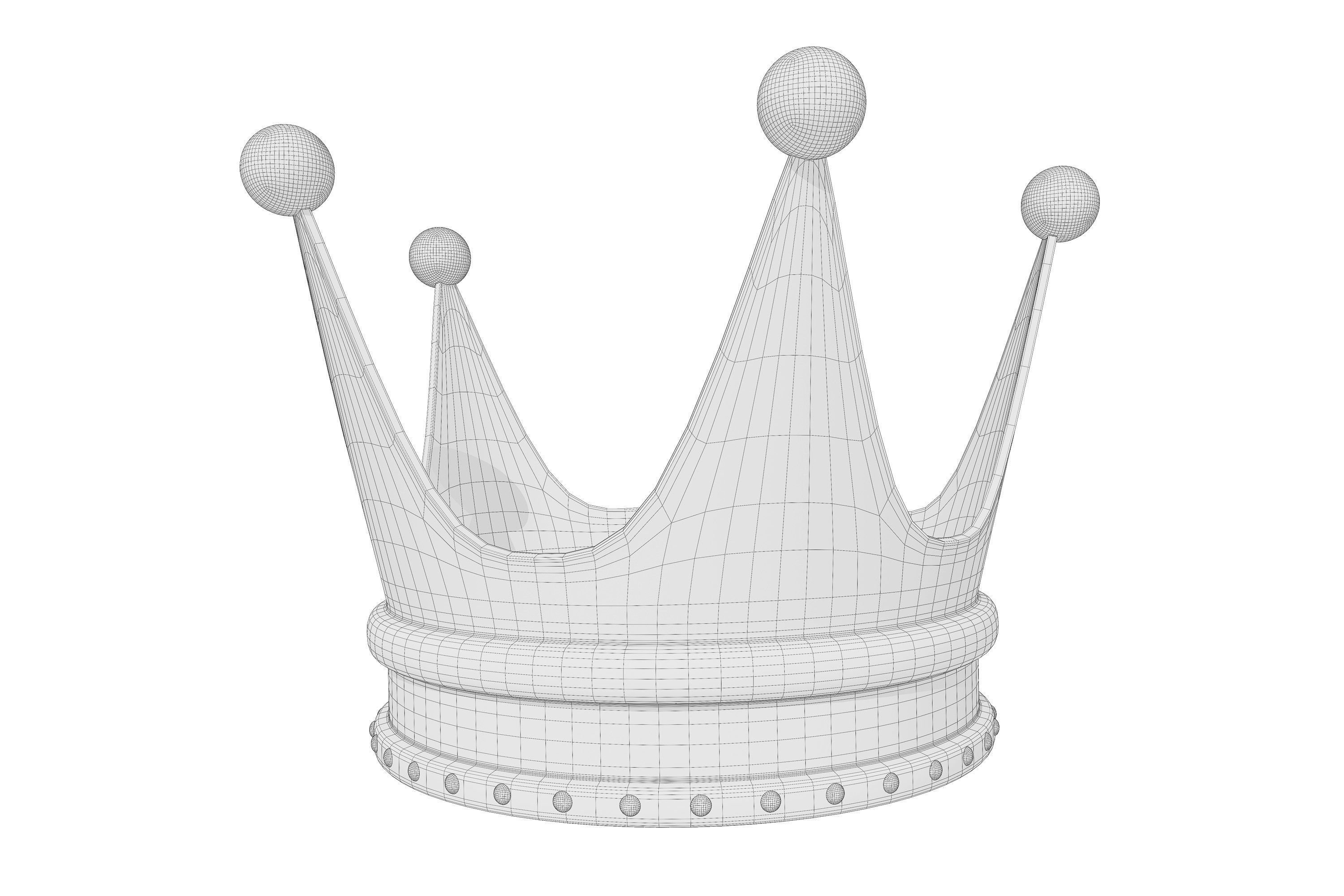 Gold crown 3D model_5