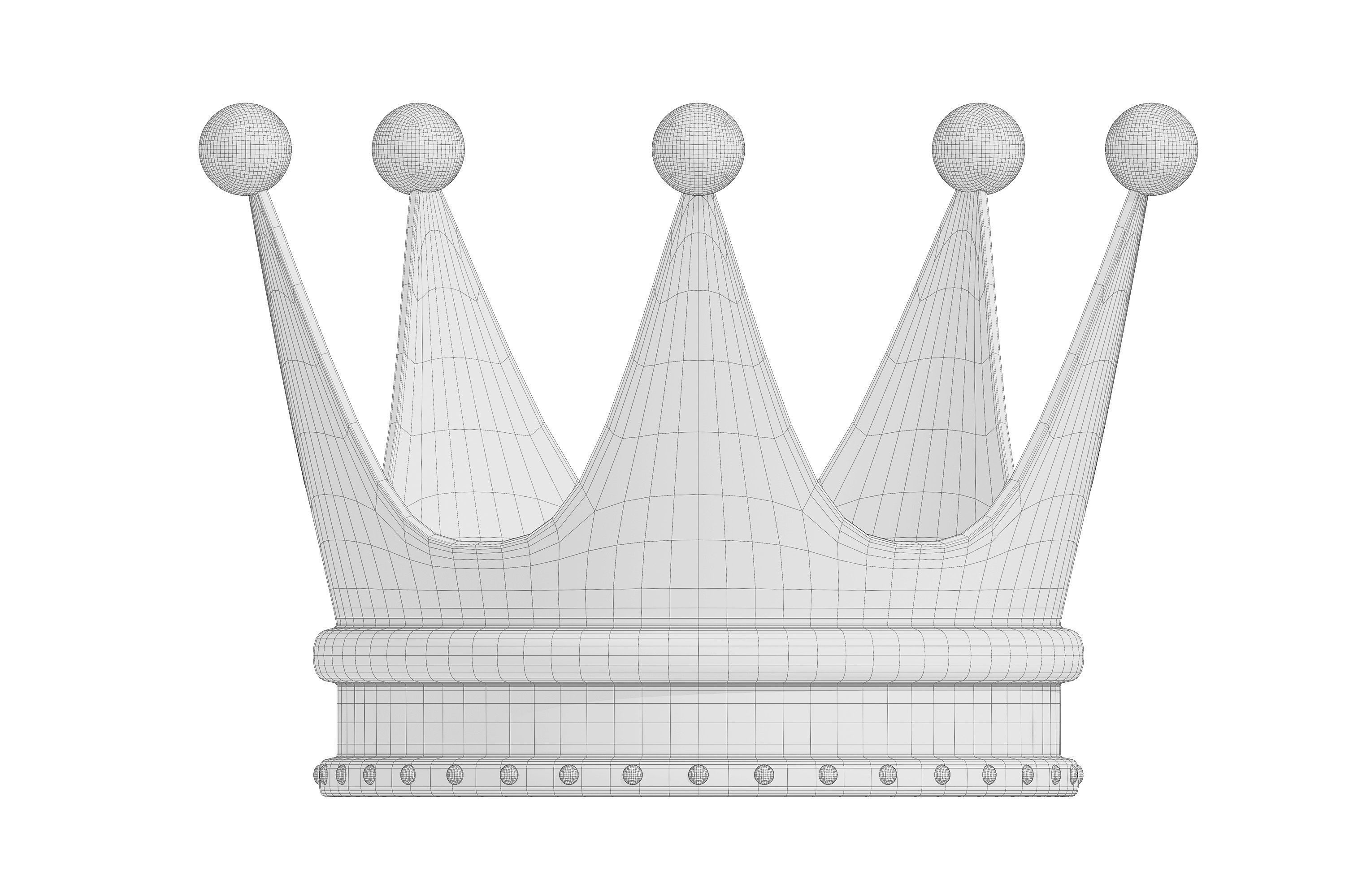 Gold crown 3D model_4