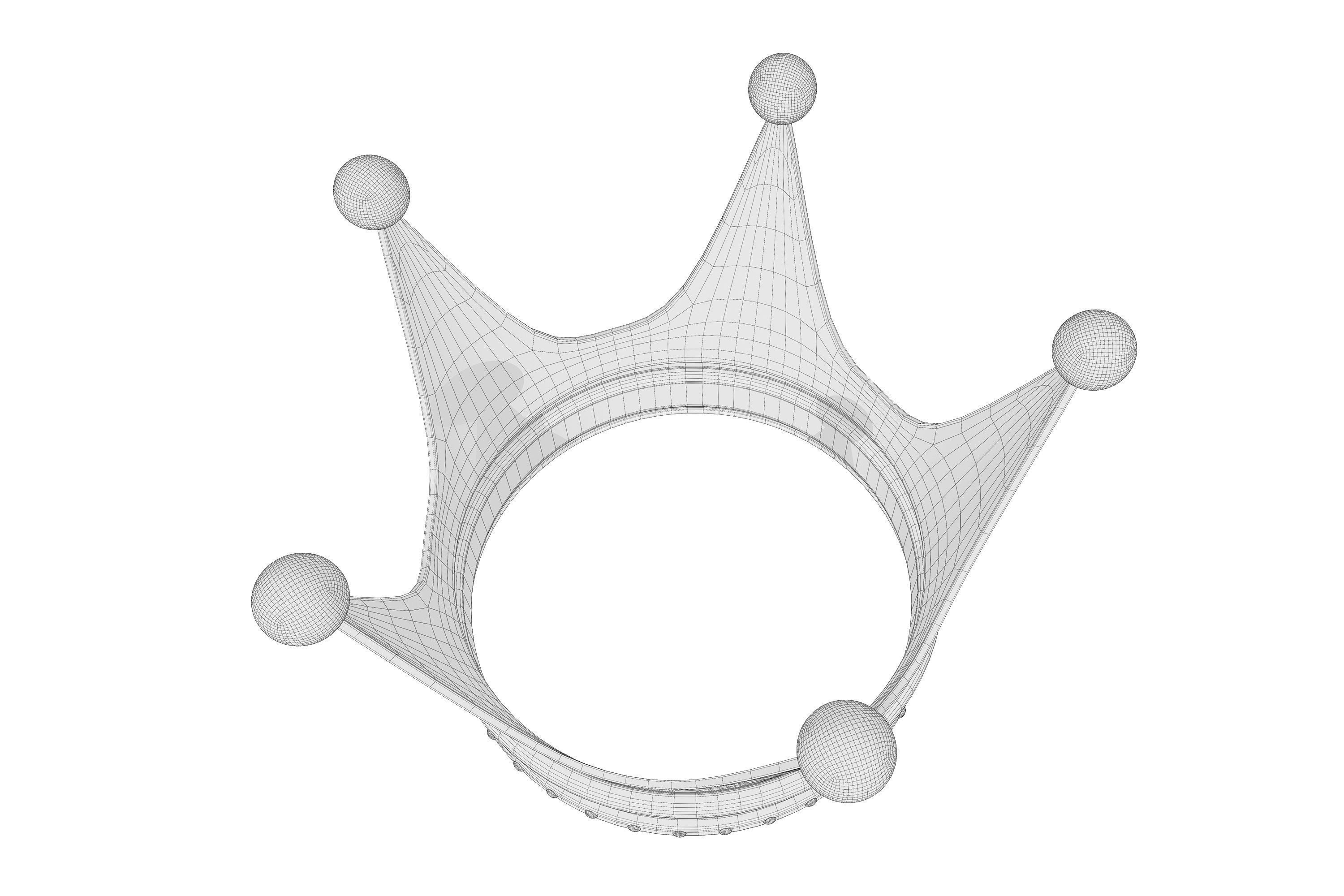 Gold crown 3D model_8