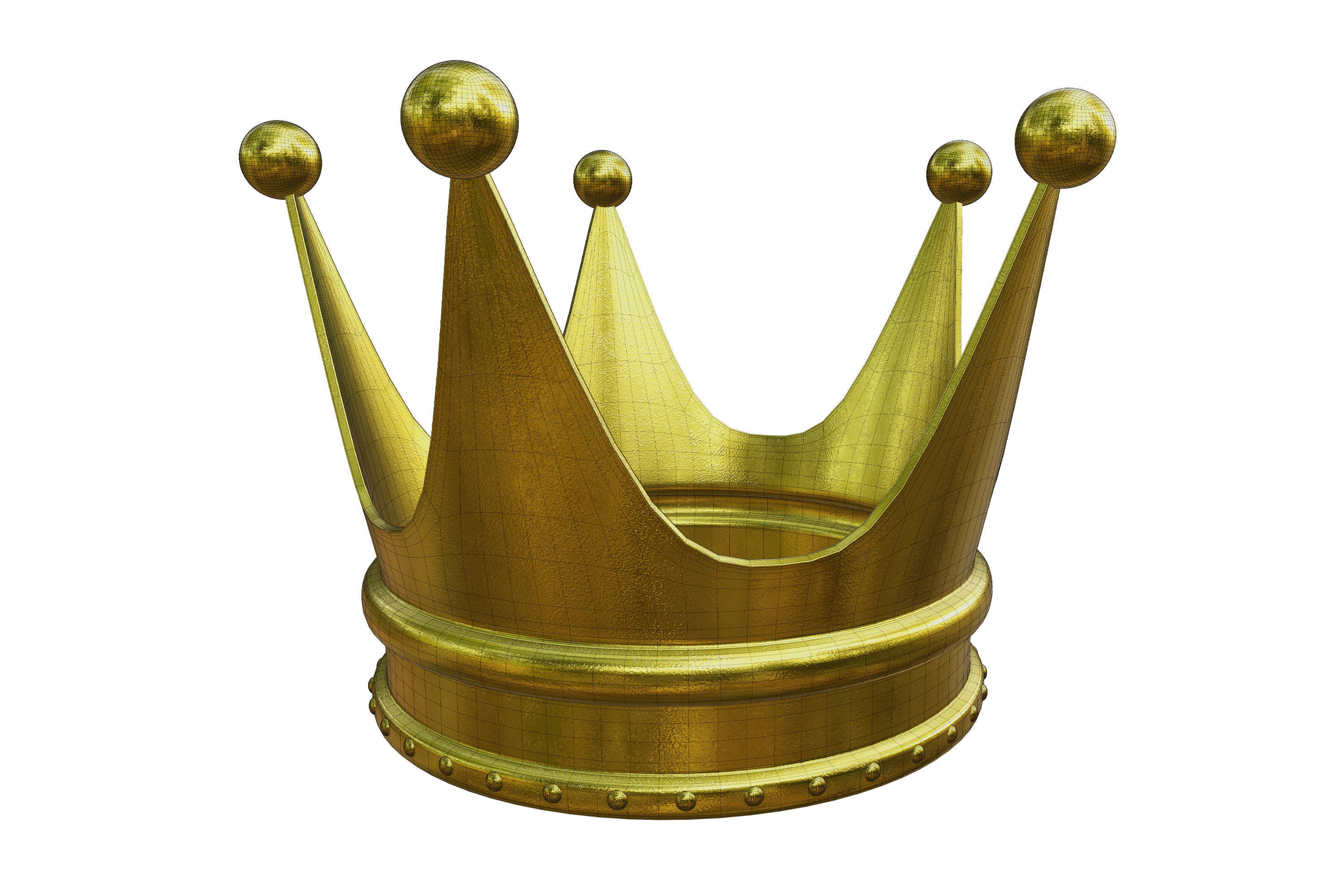 Gold crown 3D model_9