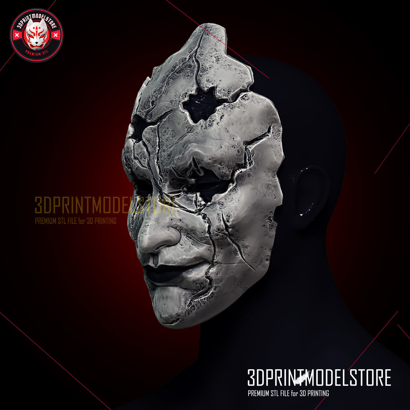 Black Myth Wukong Daoist Mi Dao Ren Mask - Horror Cosplay 3D print model_2