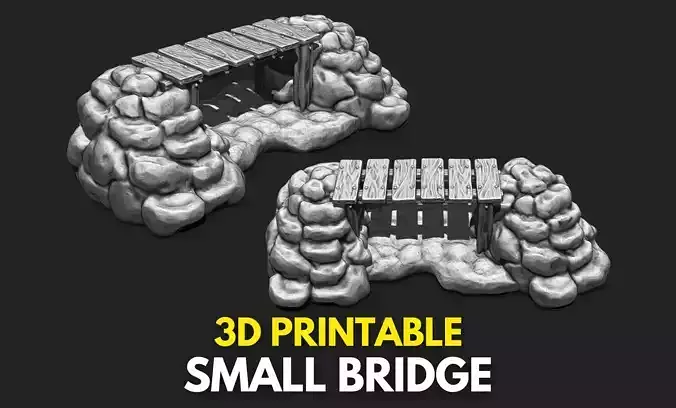 Small Bridge 3D STL File - Aquarium Decor - Board Game 3D Print