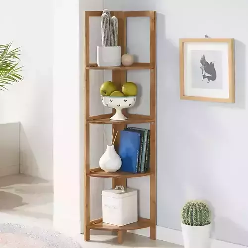 Solid wood 4-level corner corner shelf