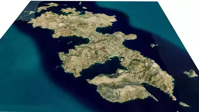 Leros island full 3d model terrain 3D model