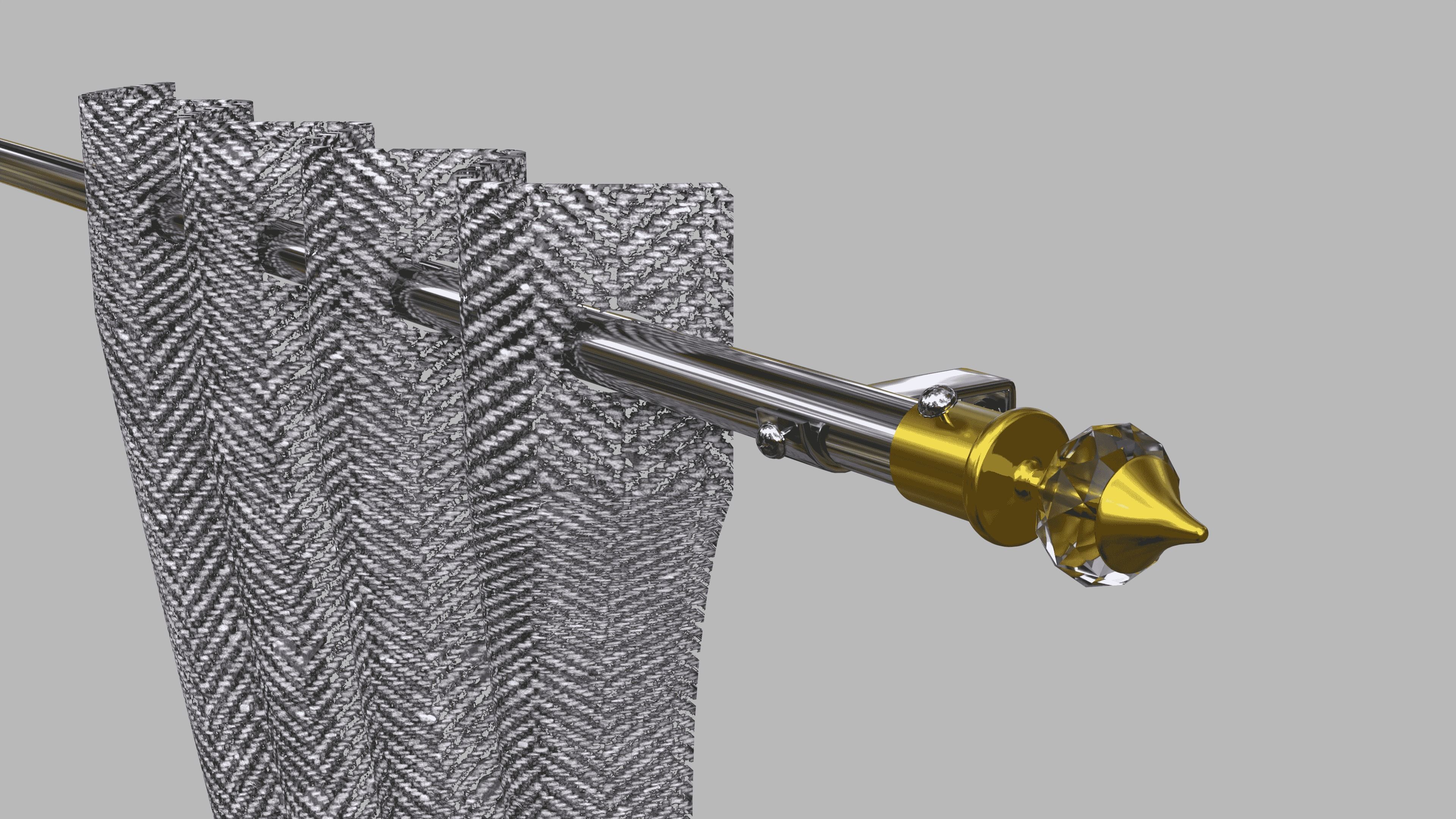 Curtain with Curtain Holder 3D model_7