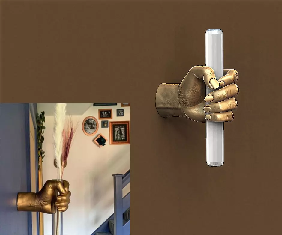 Hands decor wall planter - lamp 3D print model