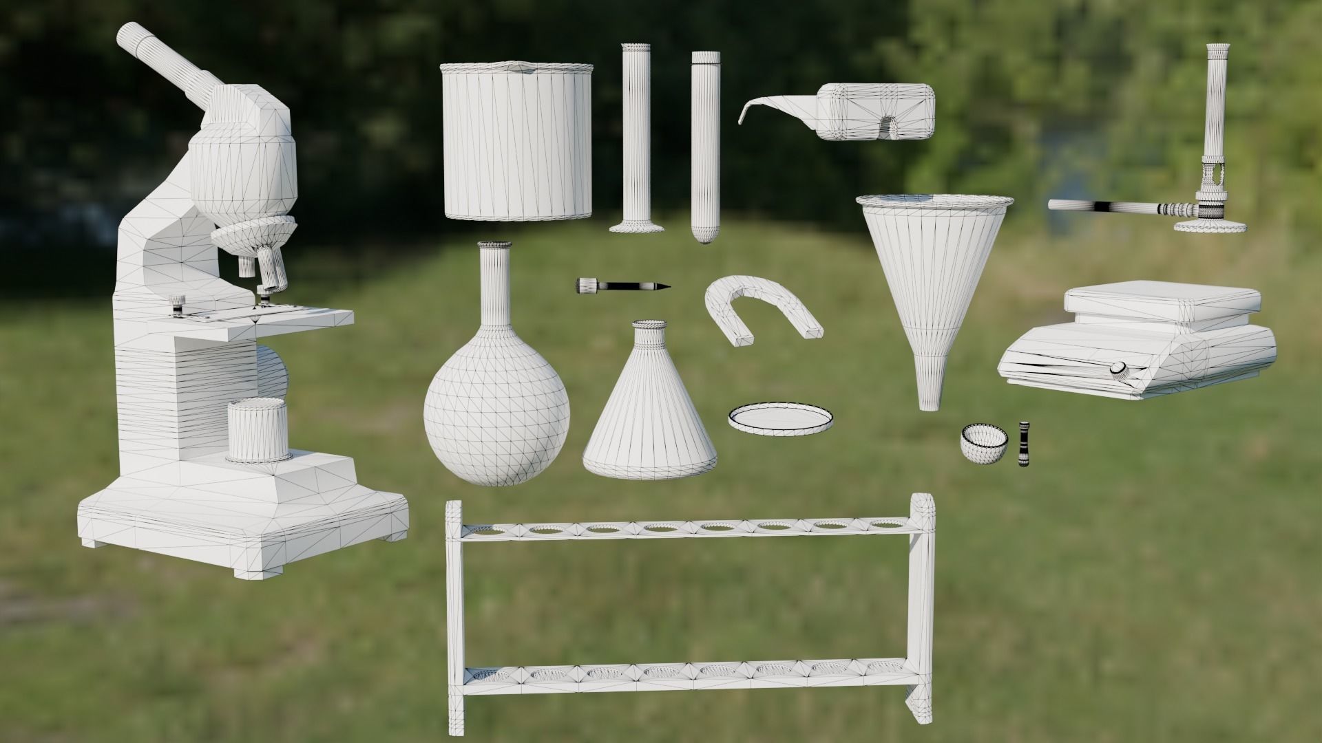 Science Equipment Asset Pack Low-poly 3D model_2
