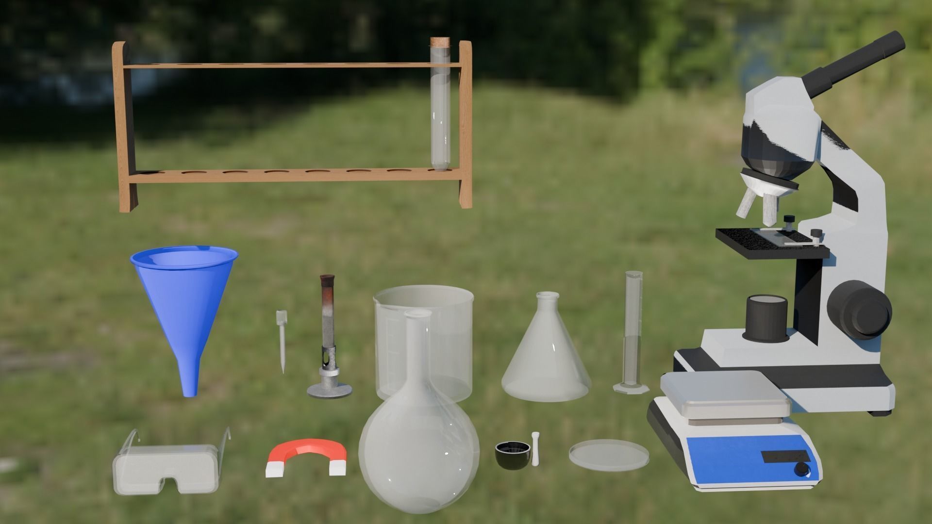 Science Equipment Asset Pack Low-poly 3D model_11