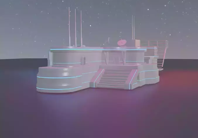 Futuristic Sci-fi skyscraper pack low poly 3d model