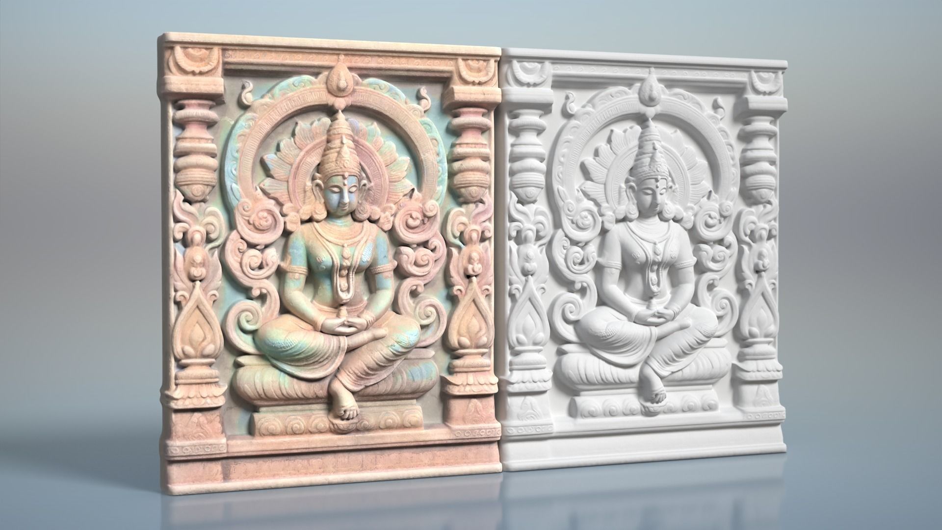 High poly Indian Temple Walls B - 240612 3D model_9