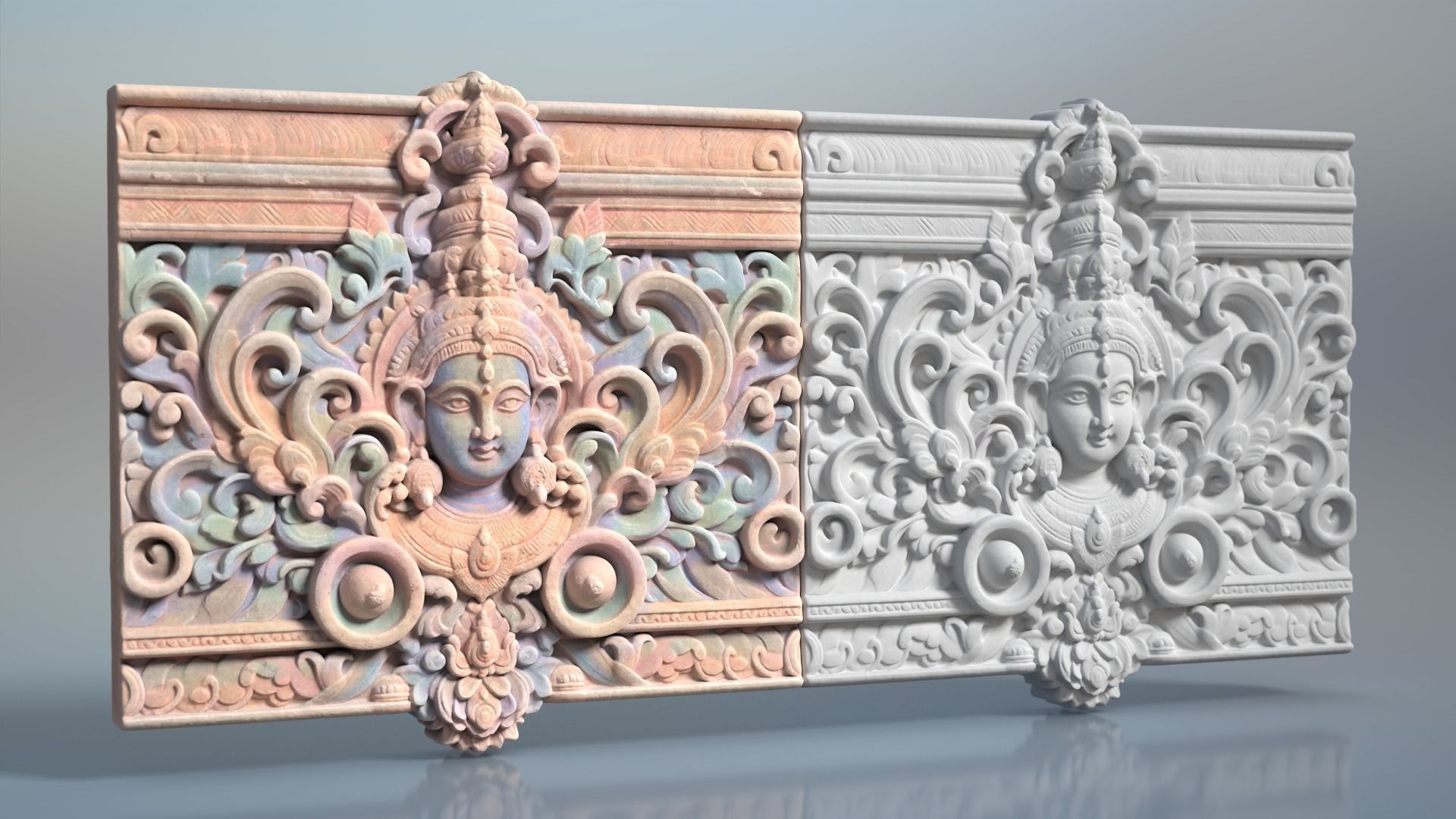 High poly Indian Temple Walls B - 240612 3D model_2