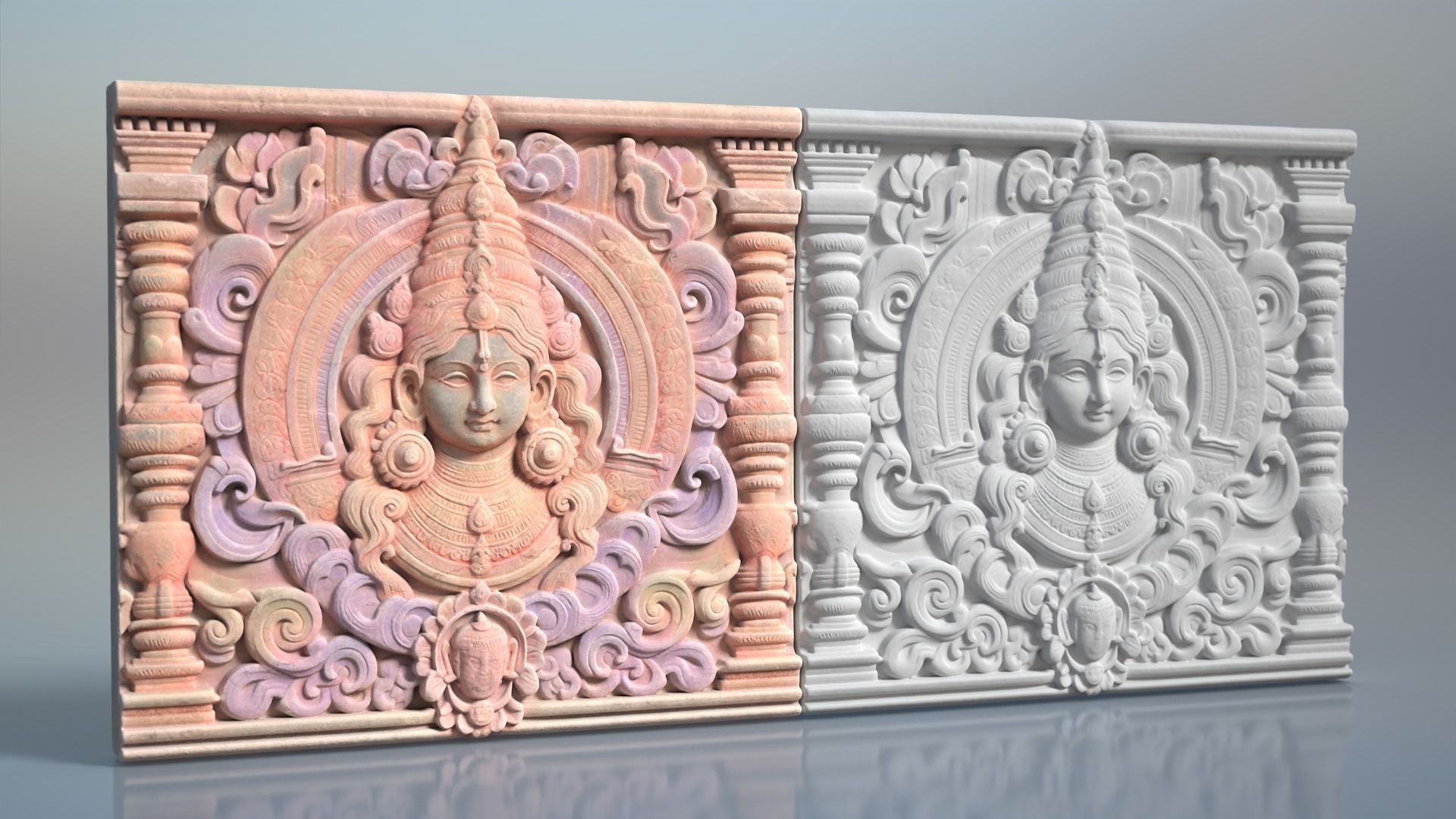 High poly Indian Temple Walls B - 240612 3D model_1