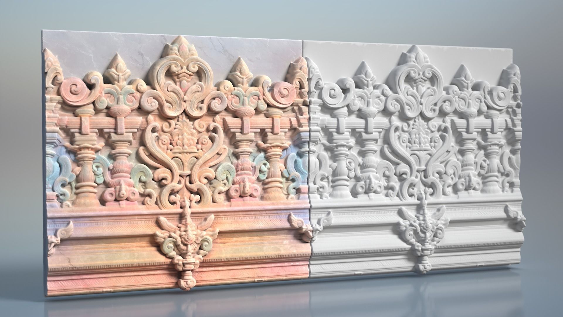 High poly Indian Temple Walls B - 240612 3D model_3