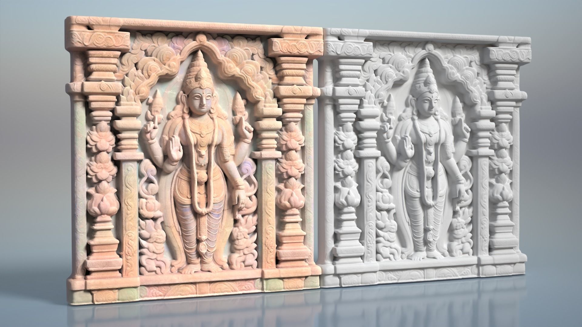 High poly Indian Temple Walls B - 240612 3D model_8