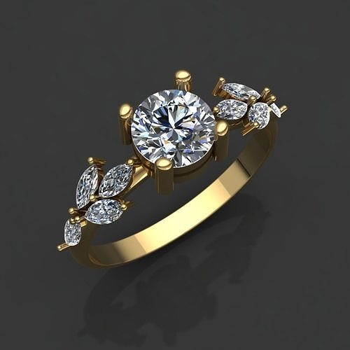 dinmond ring for woman 3D print model