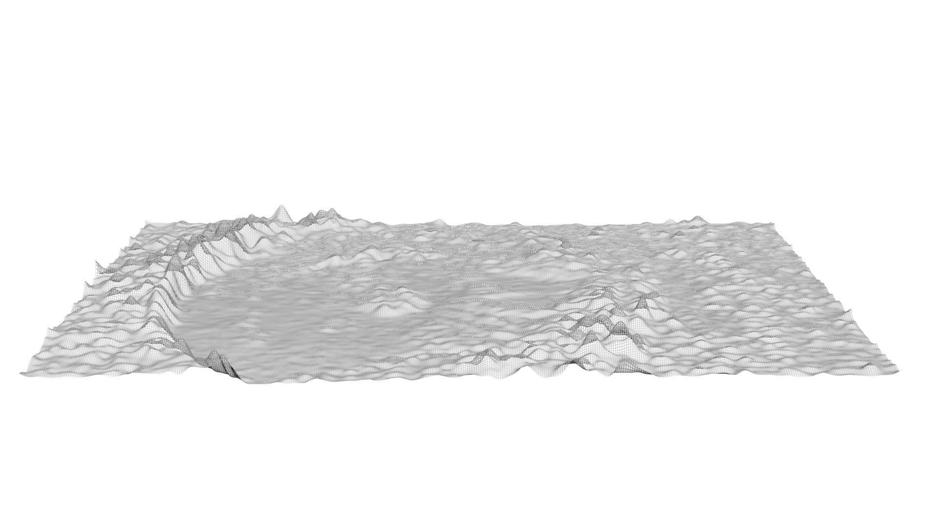 Blue Martian Crater 3D model_5