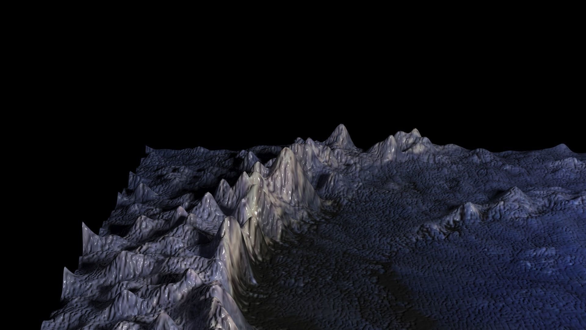 Blue Martian Crater 3D model_1