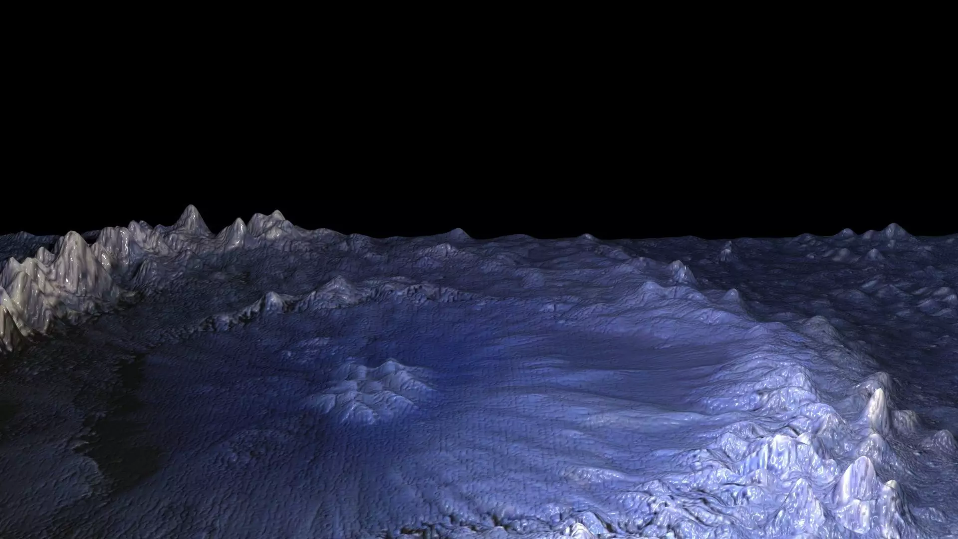 Blue Martian Crater 3D model_0