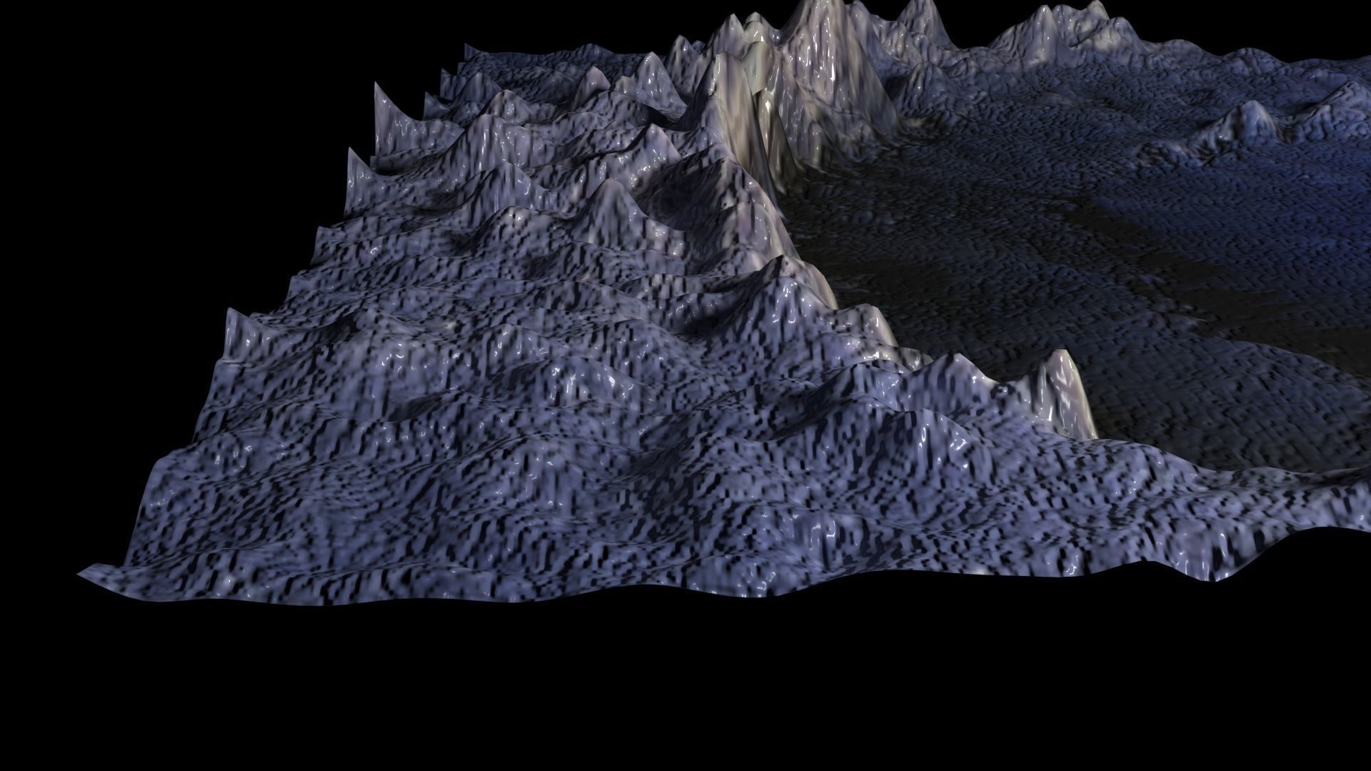 Blue Martian Crater 3D model_2