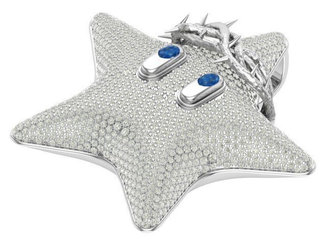 star hiphop pendant 3D print model_5