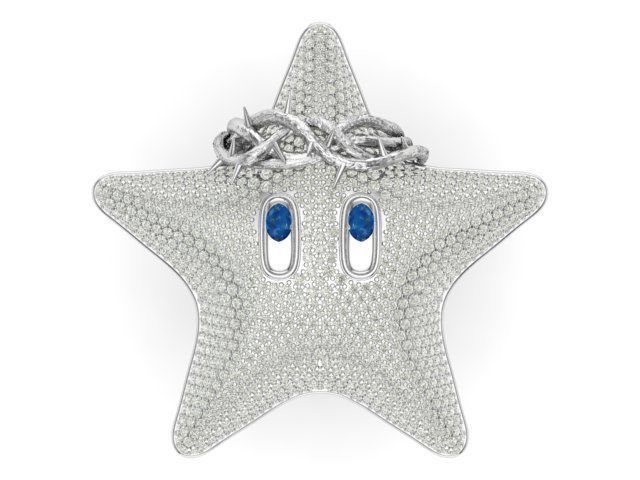 star hiphop pendant 3D print model_2