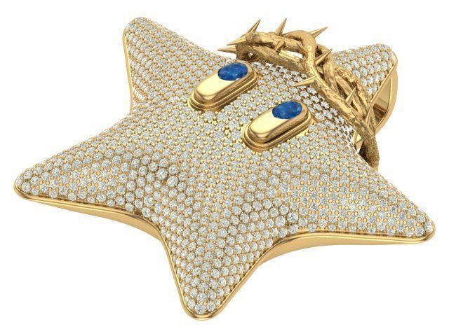 star hiphop pendant 3D print model_3