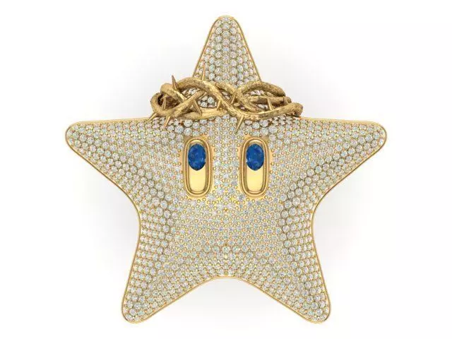 star hiphop pendant 3D print model_0