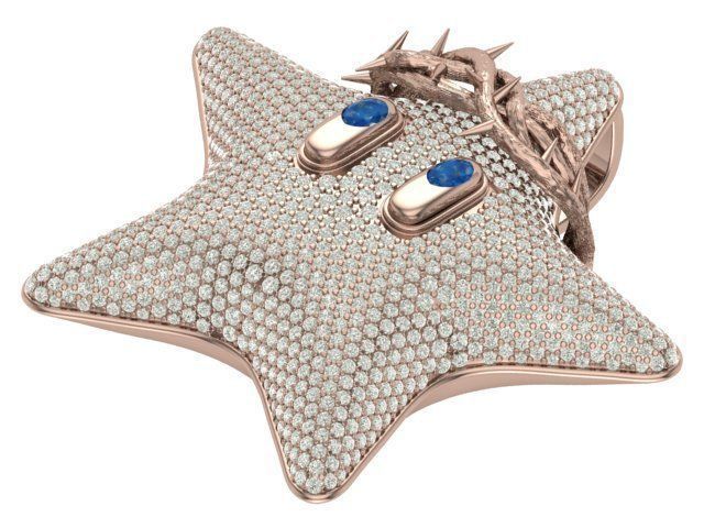 star hiphop pendant 3D print model_4