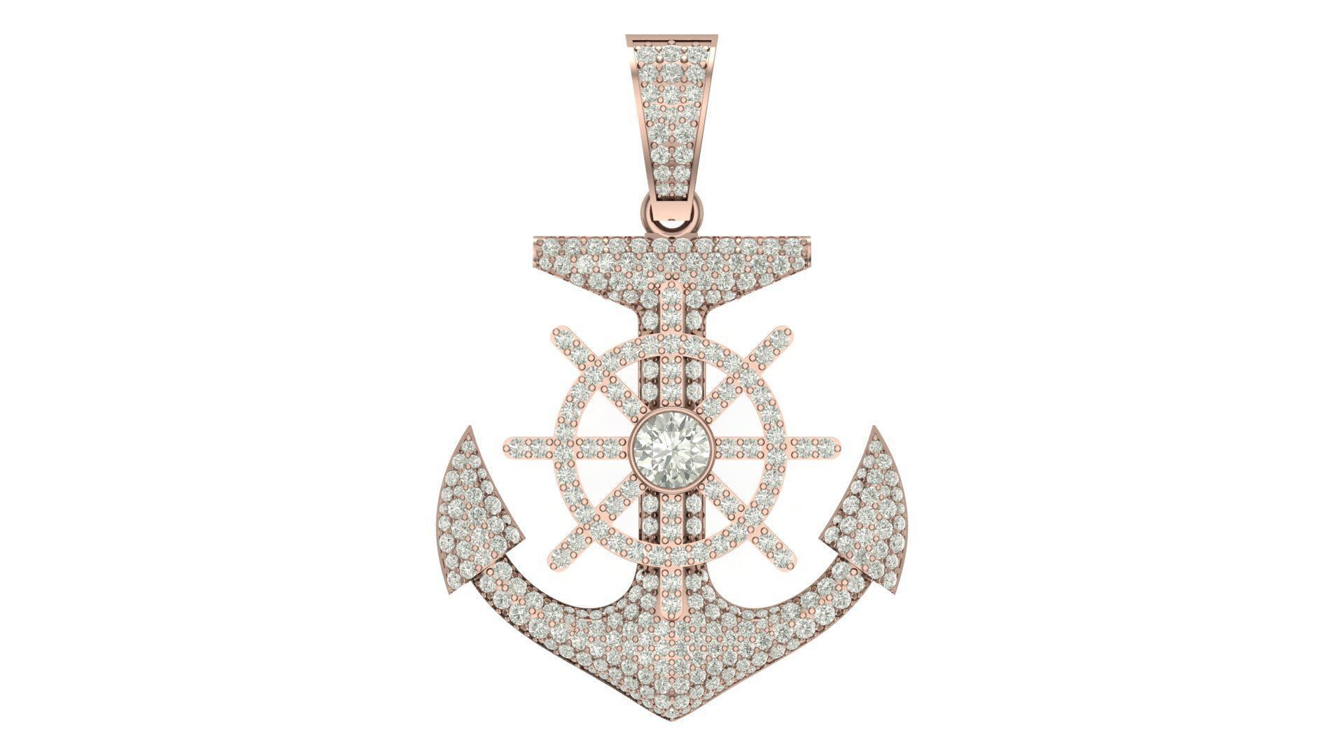 anchor hiphop pendant 3D print model_1