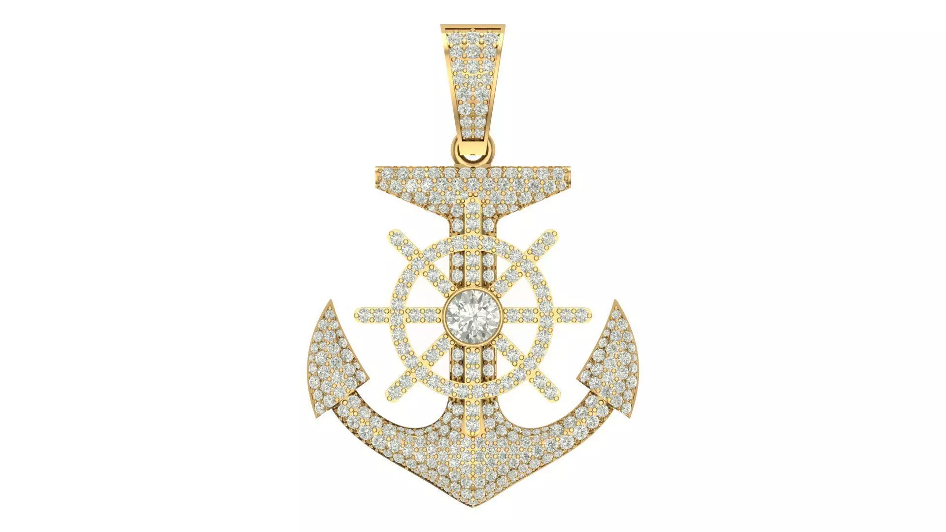 anchor hiphop pendant 3D print model_0