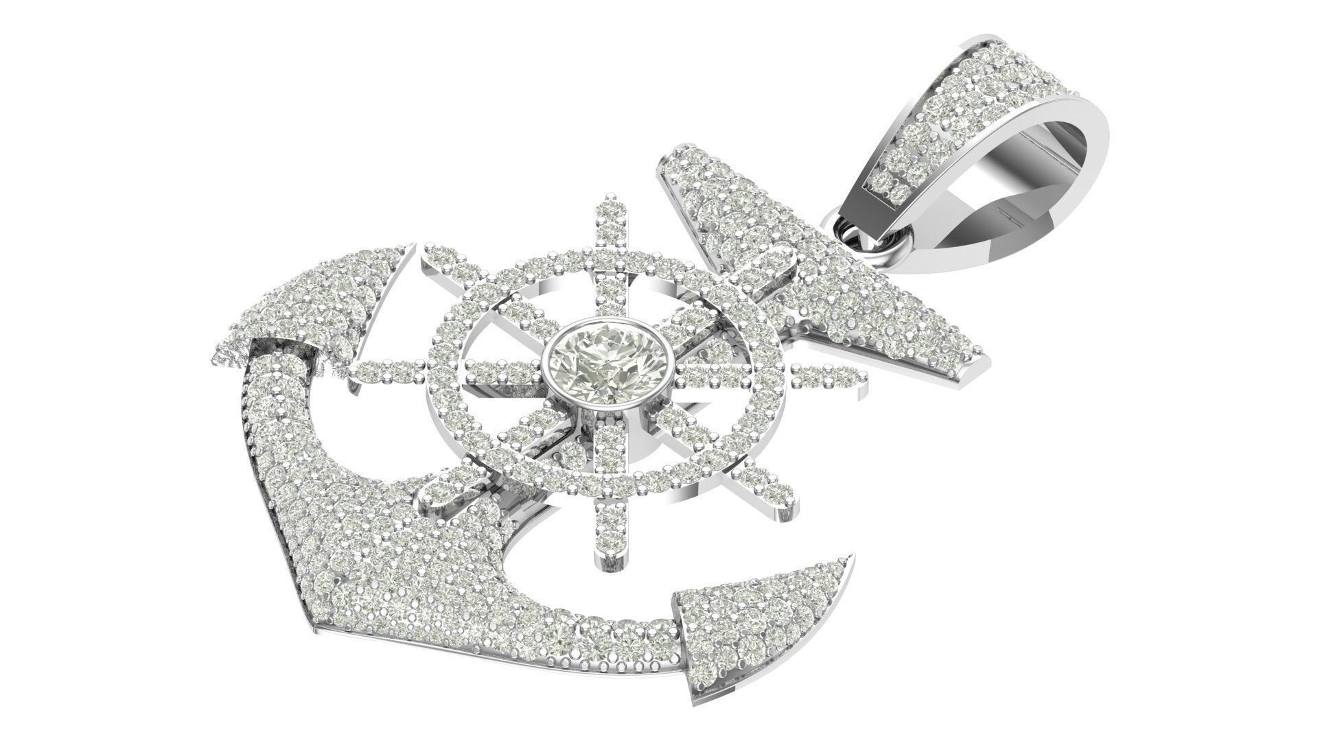 anchor hiphop pendant 3D print model_5