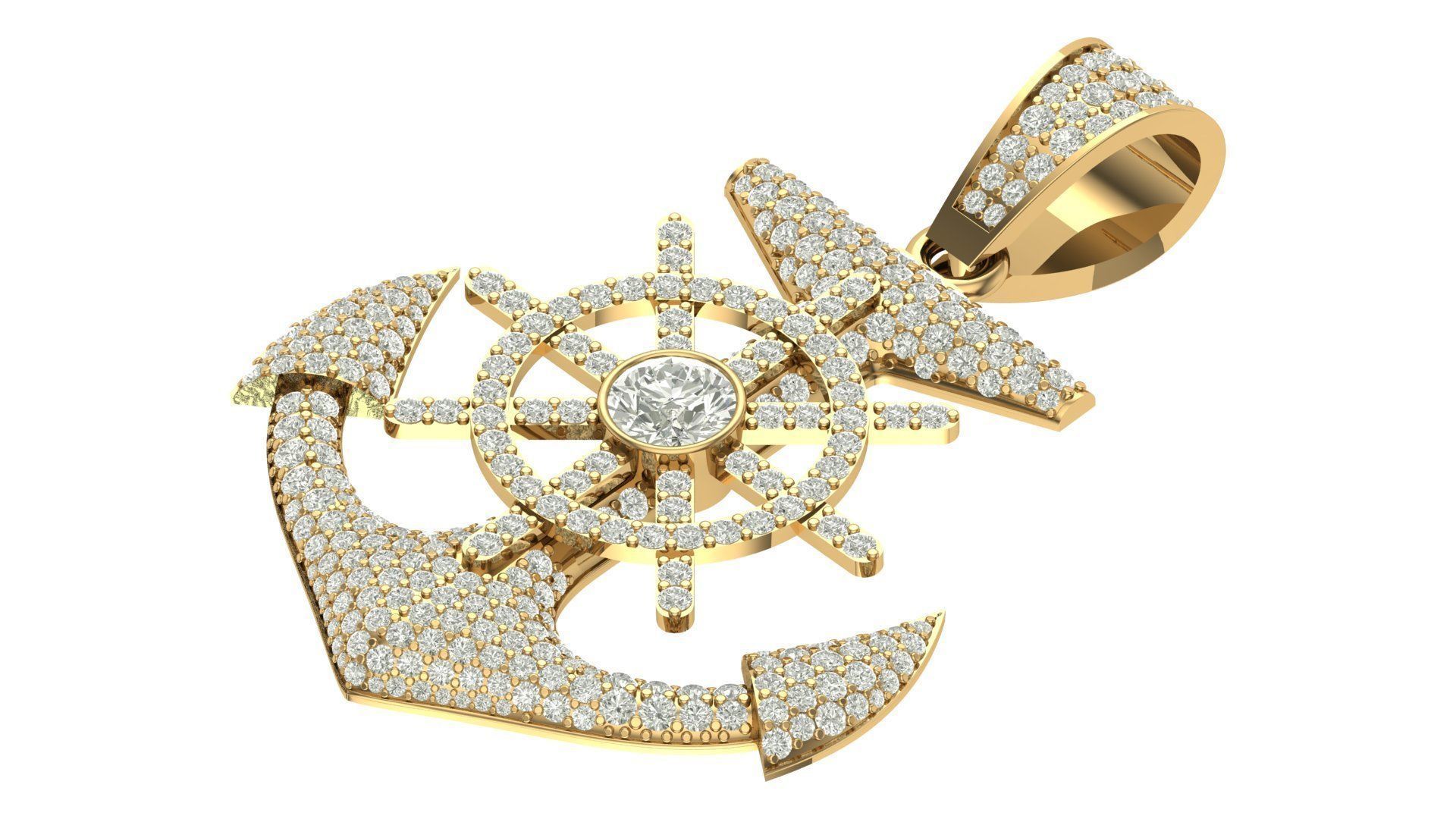 anchor hiphop pendant 3D print model_3