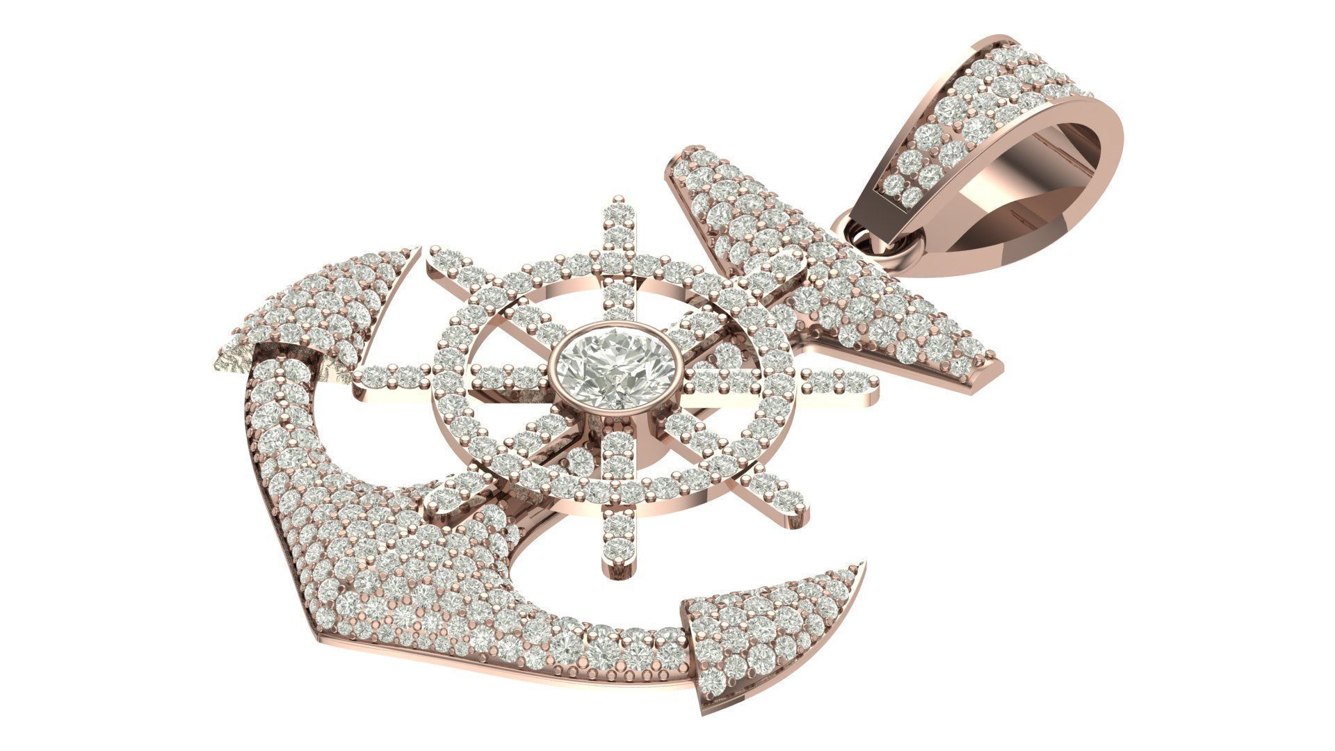 anchor hiphop pendant 3D print model_4