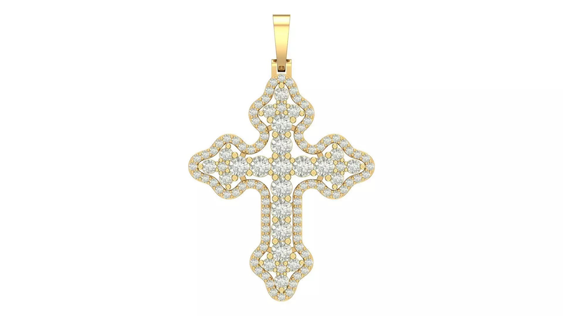 cross hiphop pendant 3D print model_0