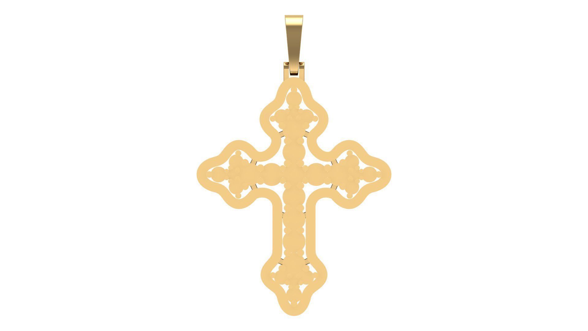 cross hiphop pendant 3D print model_12